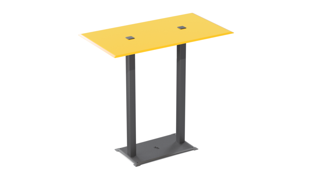 TABLE RECT Originale Jaune Tournesol - perspective DOZ